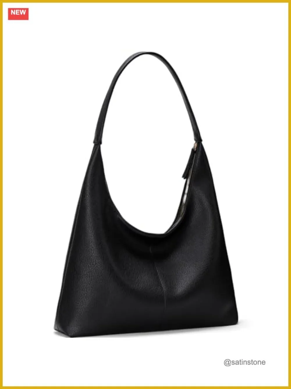 Large Vegan Leather Tote Bag for Women, Zippered Hobo Shoulder Purse